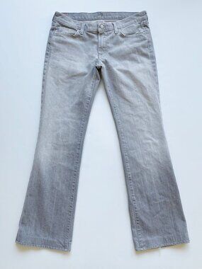7 For All Mankind Gray Low Rise Bootcut Stretch Denim Jeans 31